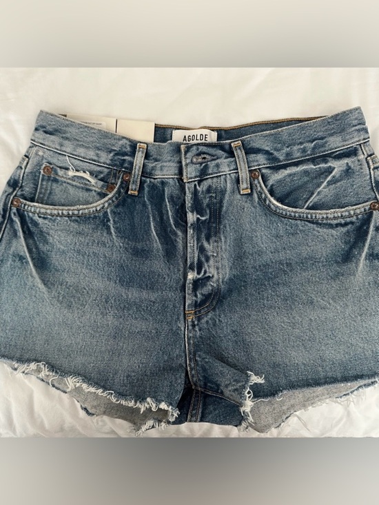 Agolde Pants - AGOLDE Women's Frayed Hem Denim Shorts Color: Swapmeet. 100% Regenerative Cotton